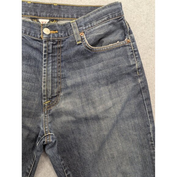 Lucky Brand Dungarees Jeans Mens 32x32 Blue Classic Fit Straight Leg Zip Fly - Picture 3 of 16